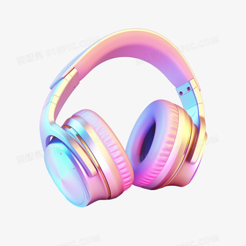 3D立体头戴式耳机免抠元素