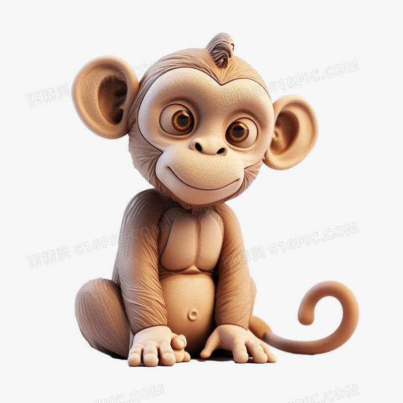 3d小猴子免抠素材
