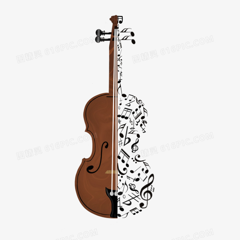 创意音符小提琴乐器元素