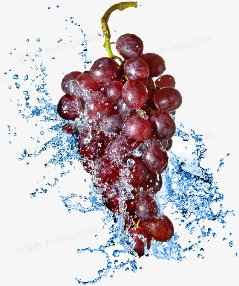 创意水中的葡萄