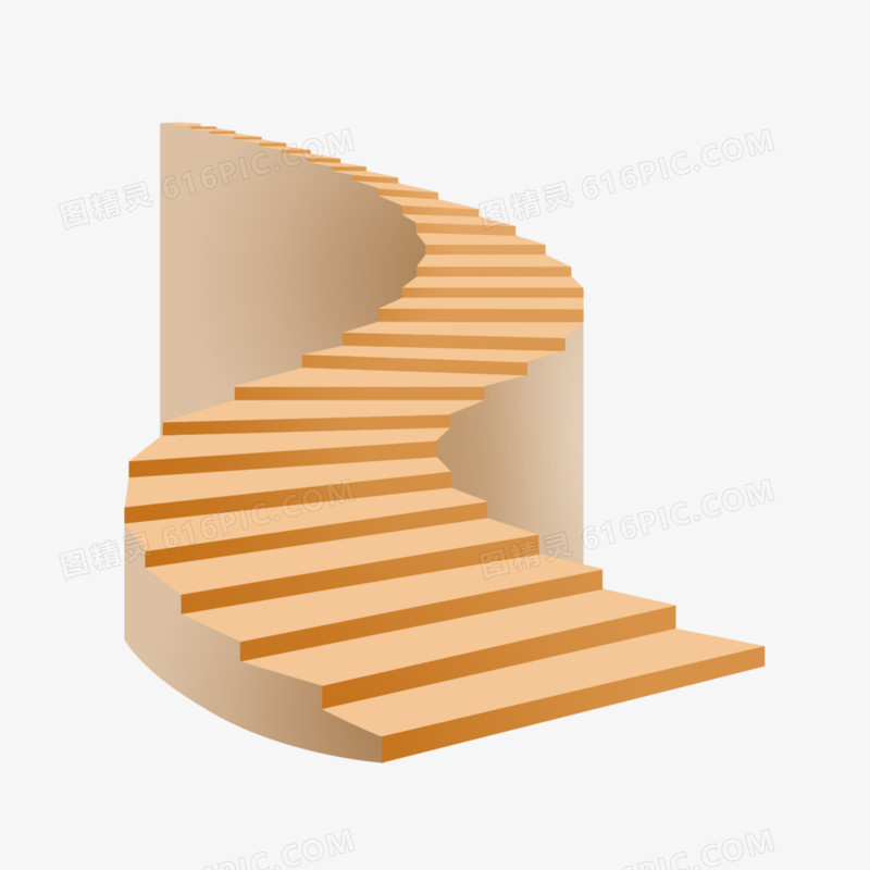 一组手绘楼梯阶梯插画套图合集元素三