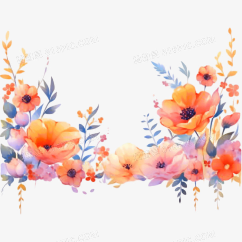 浪漫花卉边框背景