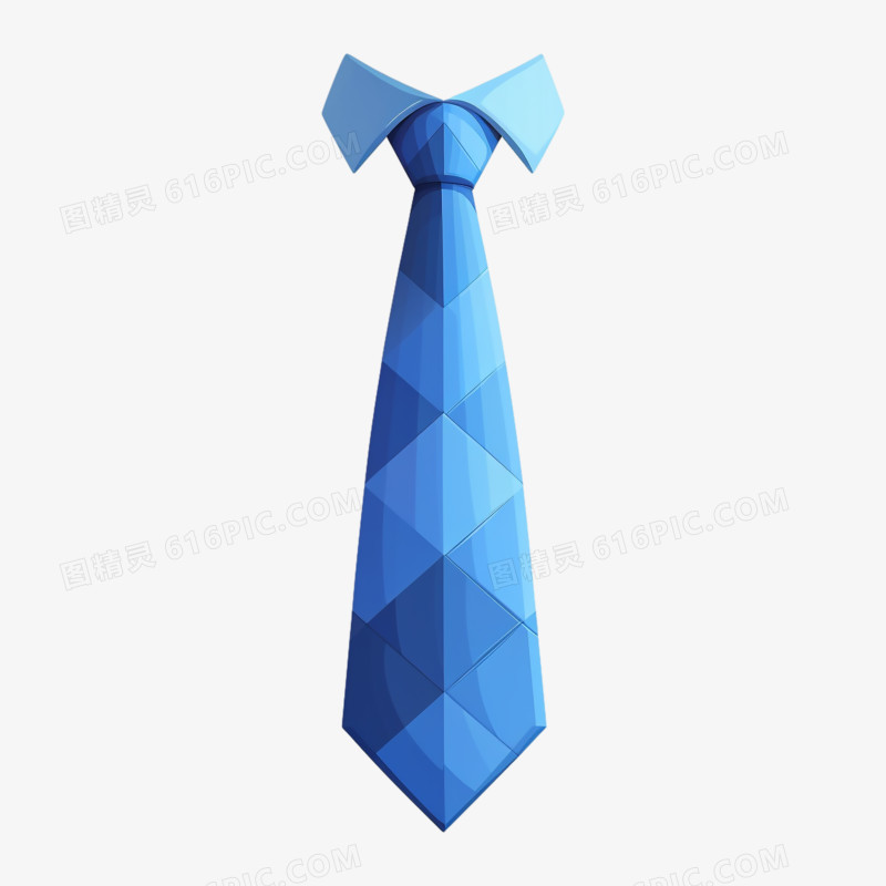 蓝色男士领带插画