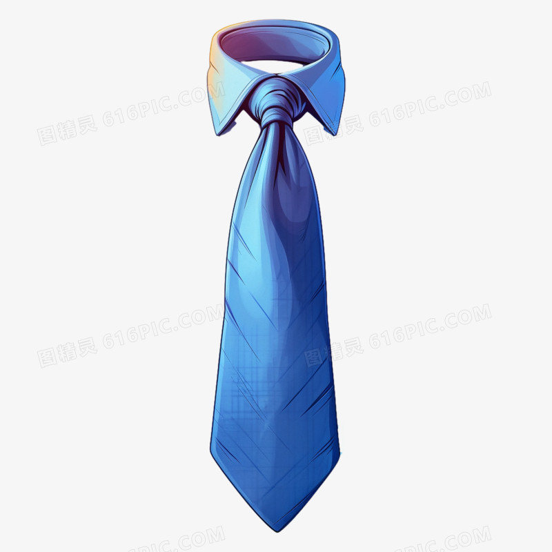 蓝色男士领带插画