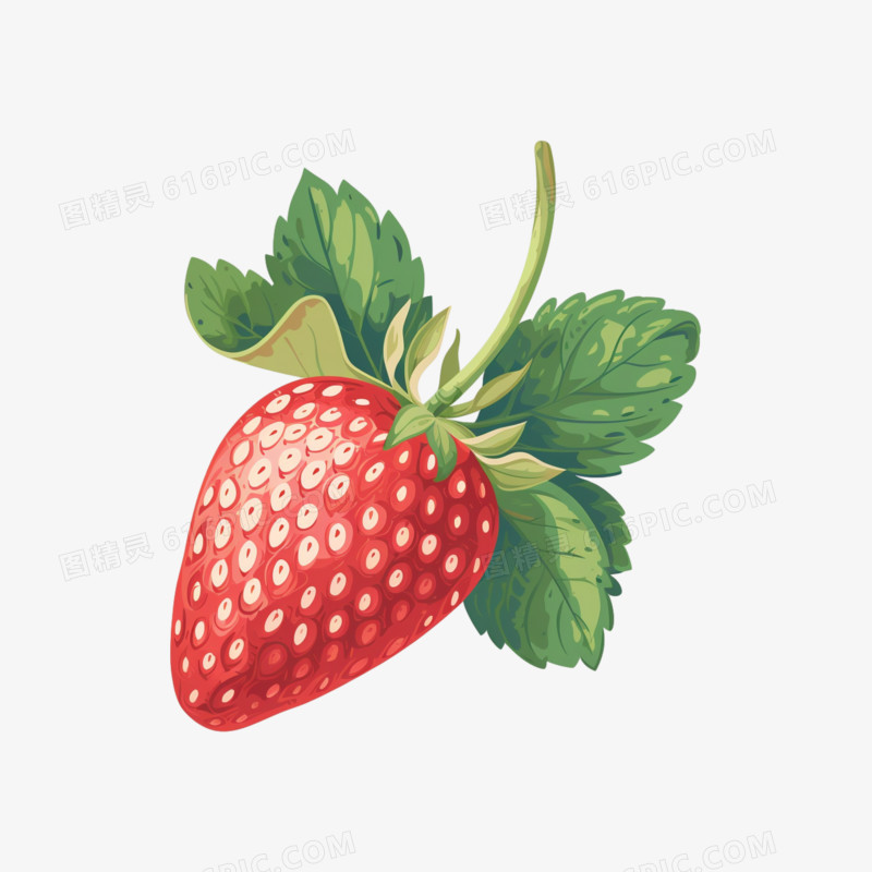 简单草莓插画免抠元素