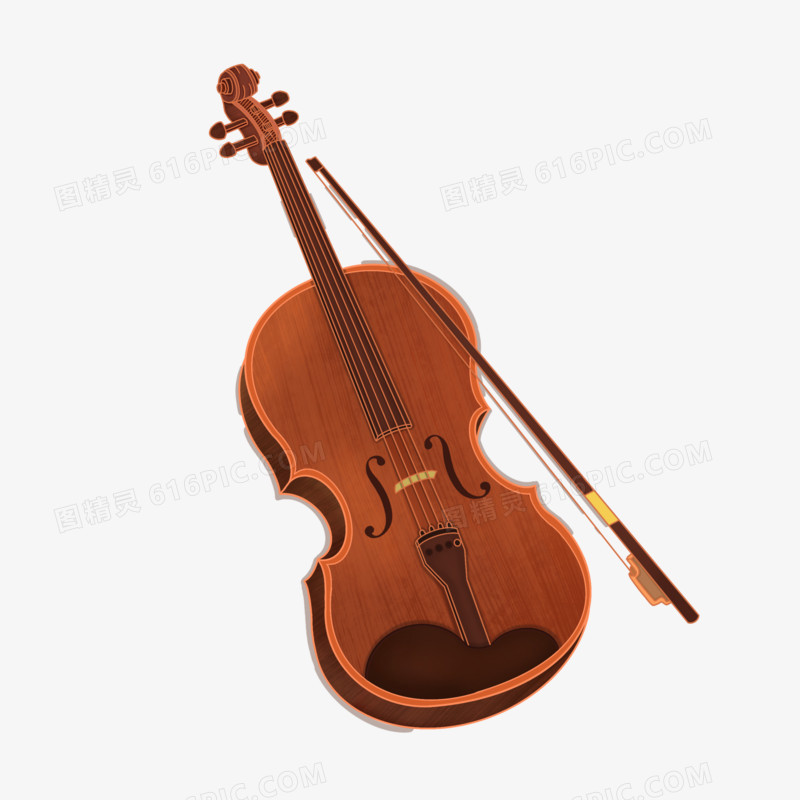免抠创意手绘小提琴插画元素