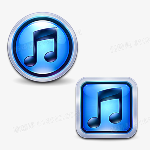 音乐播放器系列PNG图标方圆两种款式