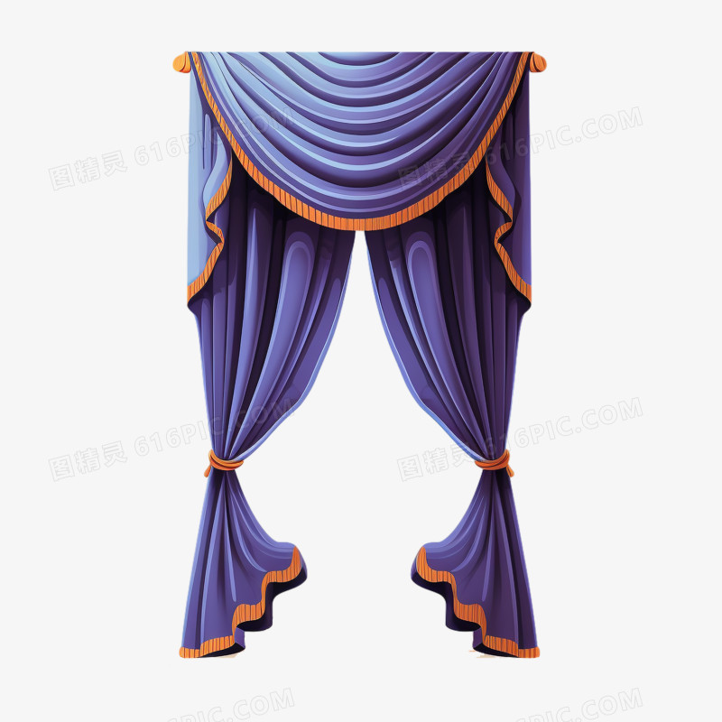 紫色华美舞台窗帘