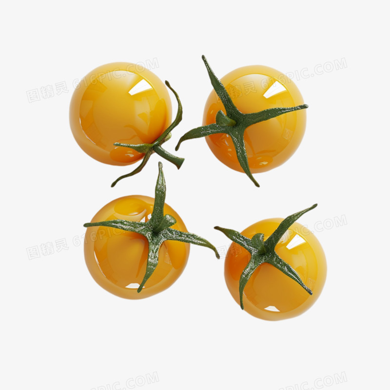 新鲜黄色小番茄立体免抠元素