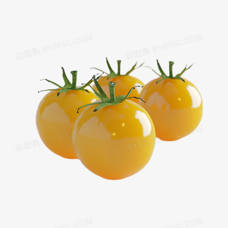新鲜黄色小番茄立体免抠元素