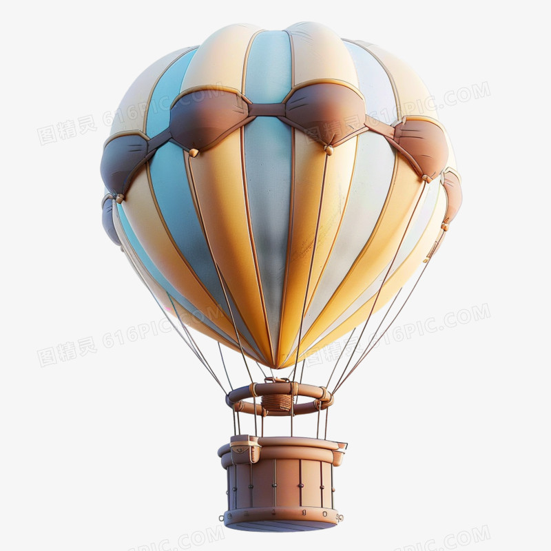 3d立体热气球免抠元素