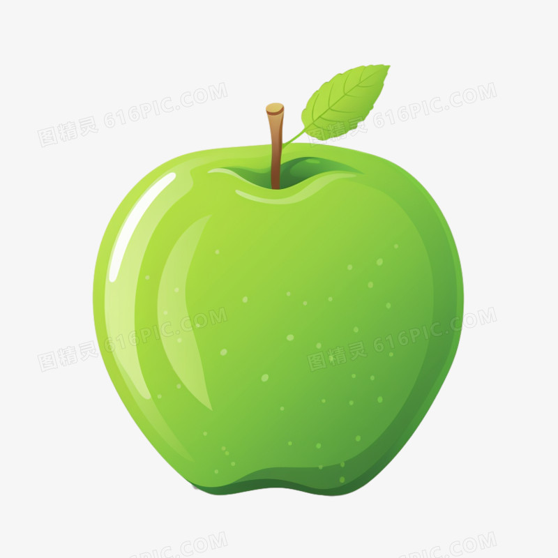 青苹果水果卡通插画