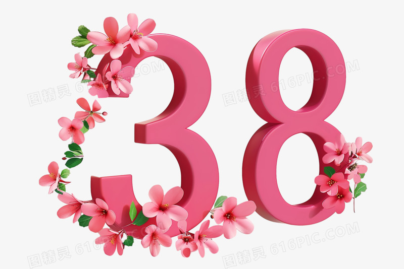 hi_panda_Pink_number_38_C4D_effect_decorated_with_flowers_minim_fa8f0298-f148-412a-abaf-651146df58f2