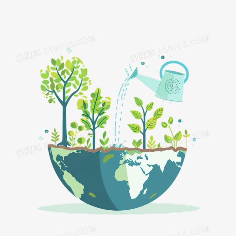 保护环境关爱地球植树节公益插画元素