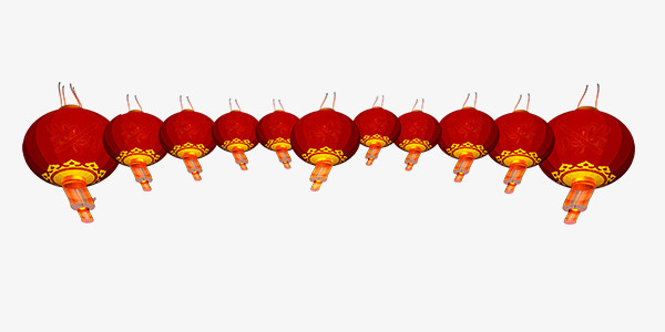 春节红色灯笼串