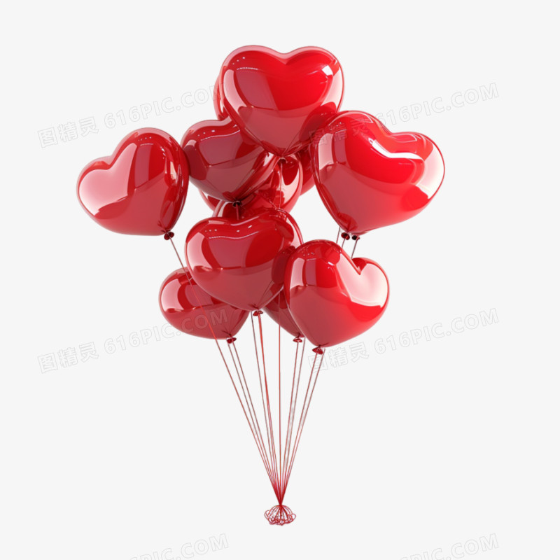 3d爱心气球免抠元素