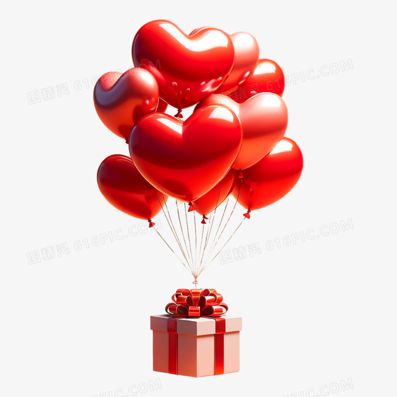 3d立体爱心气球礼物盒