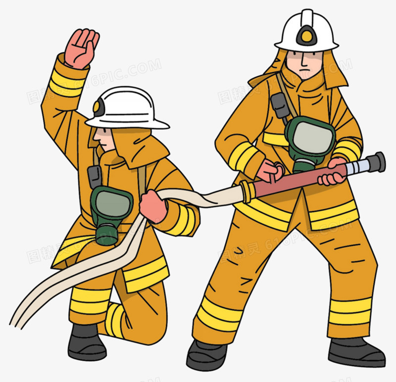 卡通消防人员素材