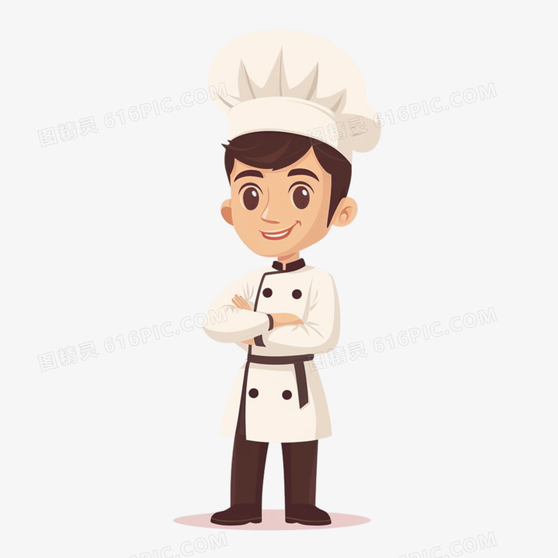 卡通单人厨师职业免抠元素