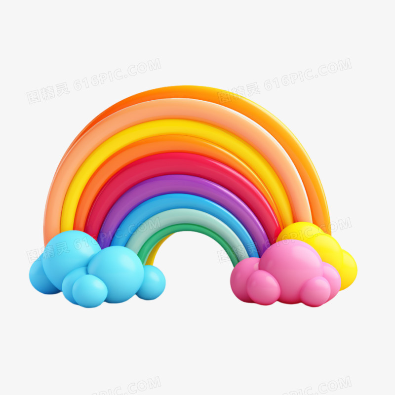 3D立体彩虹免抠元素