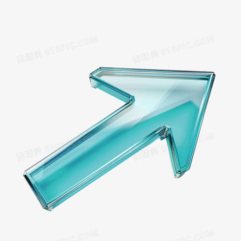 3D立体玻璃质感箭头免抠元素