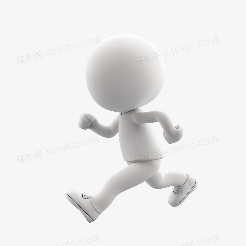 3D人物跑步免抠元素