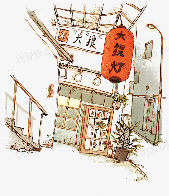 手绘日式小店