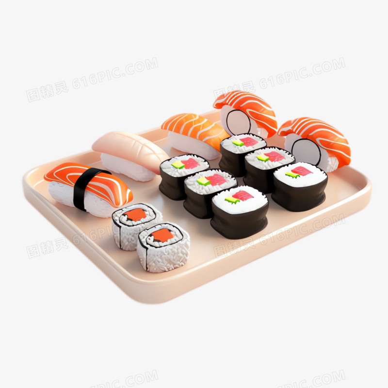 3D日本寿司免抠素材