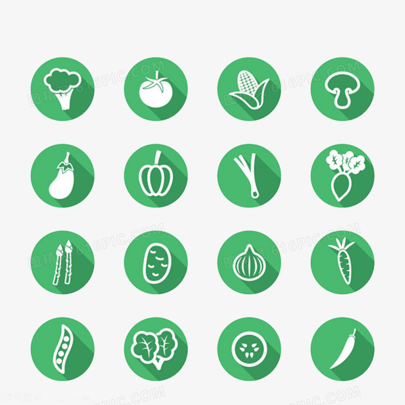 绿色食物圆形图标
