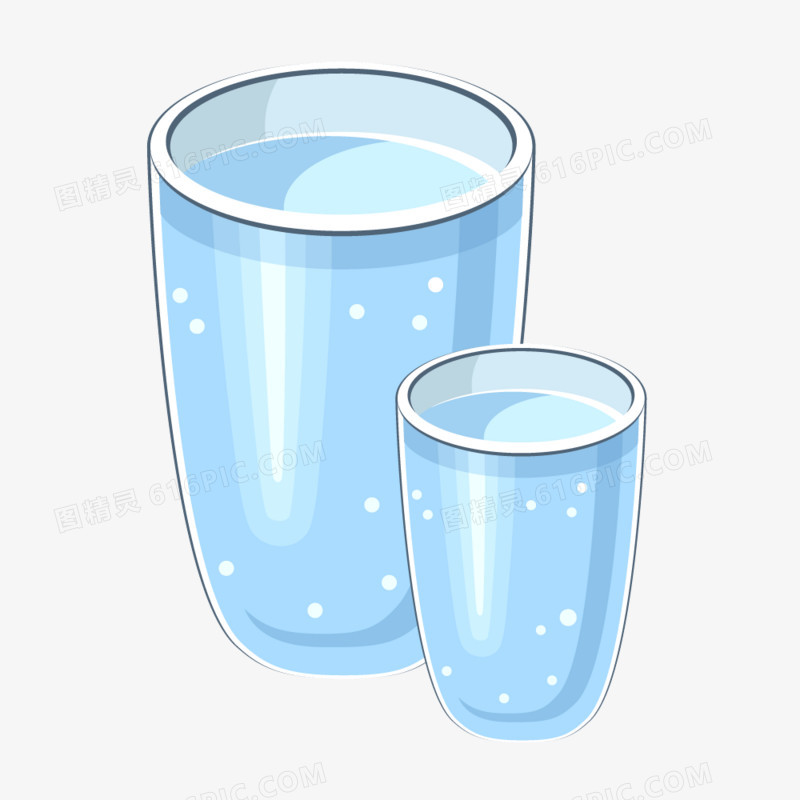 白色玻璃水杯PNG矢量
