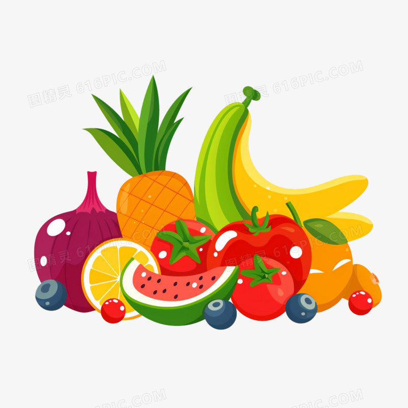 水果蔬菜堆维生素免抠元素
