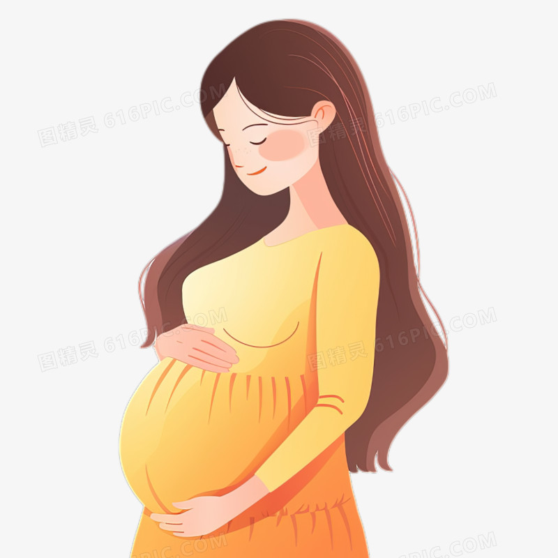 卡通手绘孕妇形象免抠元素