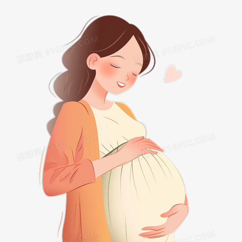 卡通手绘孕妇形象免抠元素