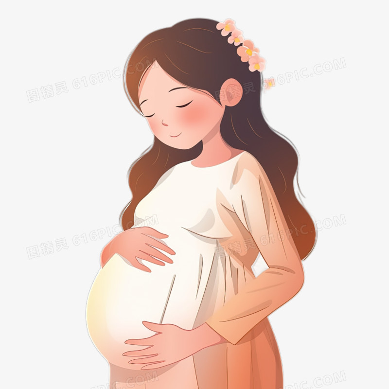 卡通手绘孕妇形象免抠元素