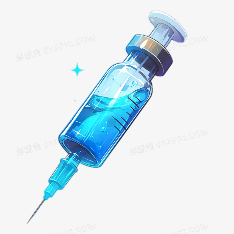 医疗器械针筒打疫苗针卡通免抠元素