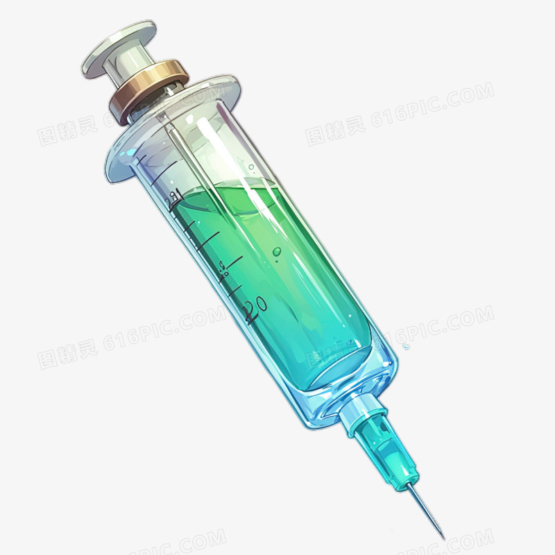 医疗器械针筒打疫苗针卡通免抠元素