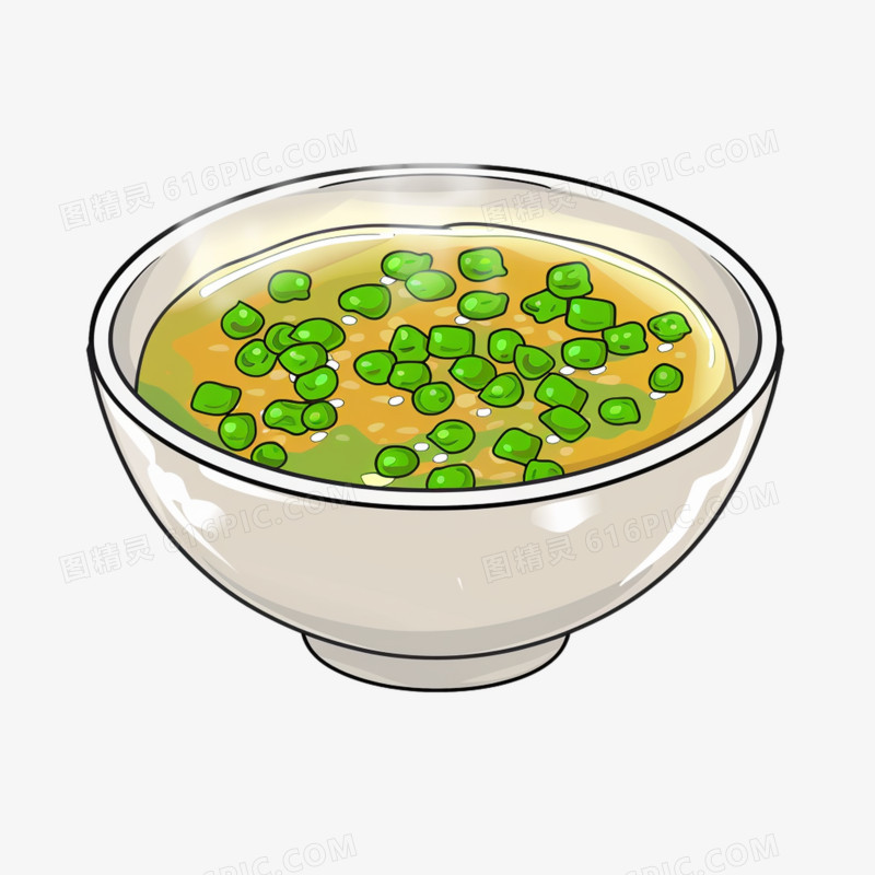 插画绿豆汤免抠元素