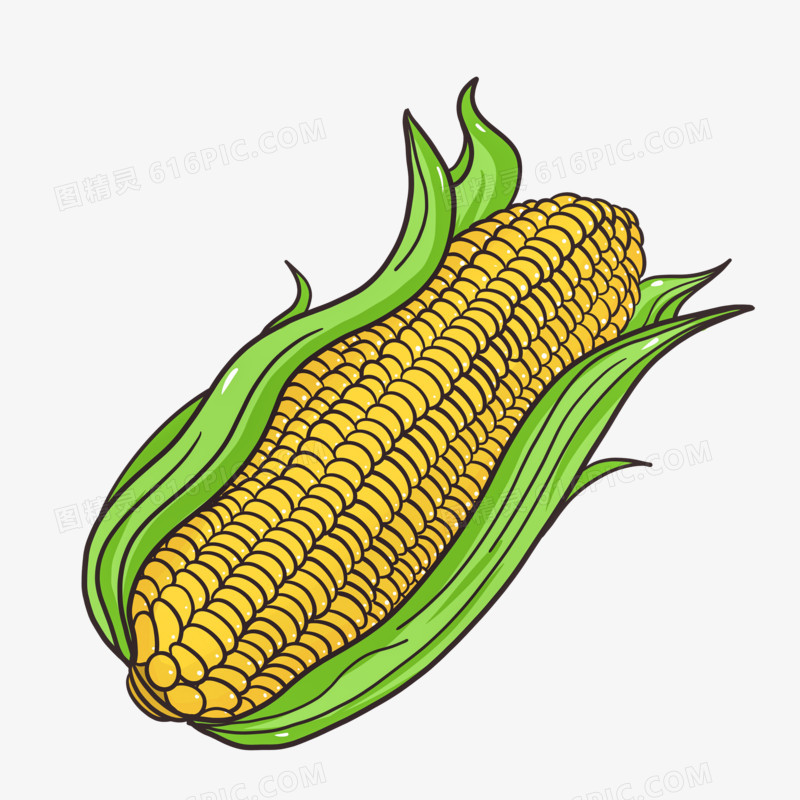 卡通手绘玉米免抠元素