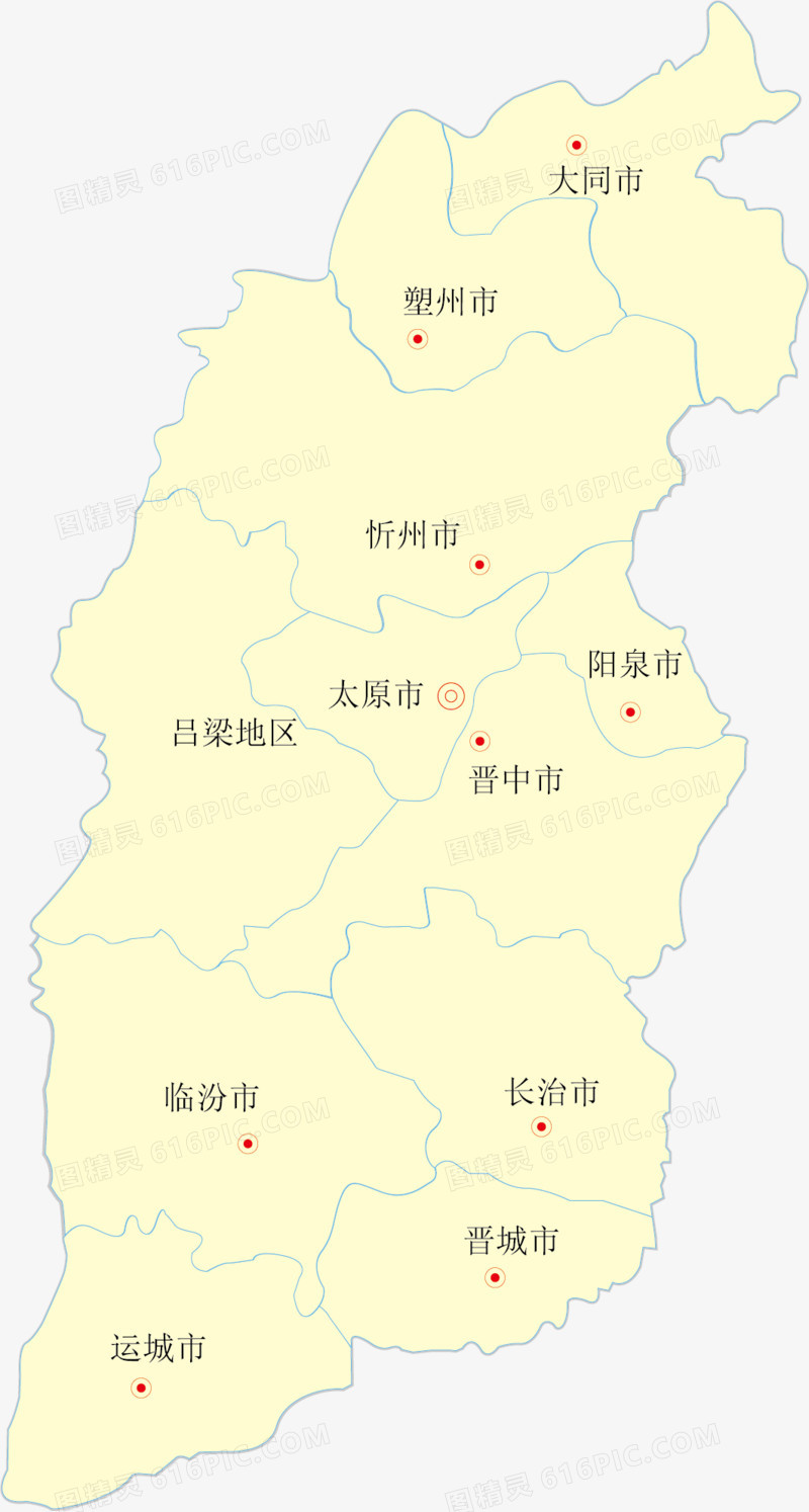 山西省各市分布地图图片
