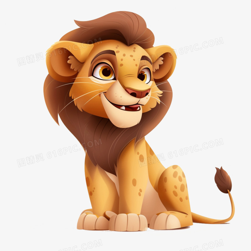 可爱动物卡通狮子免抠元素