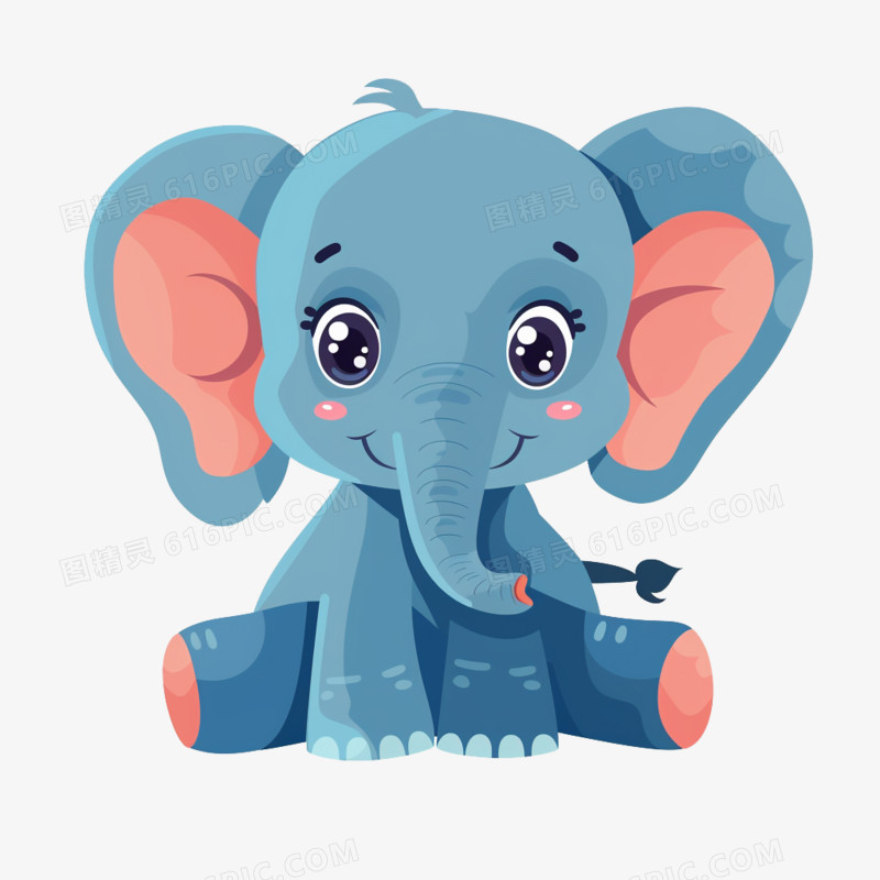 可爱动物卡通大象免抠元素