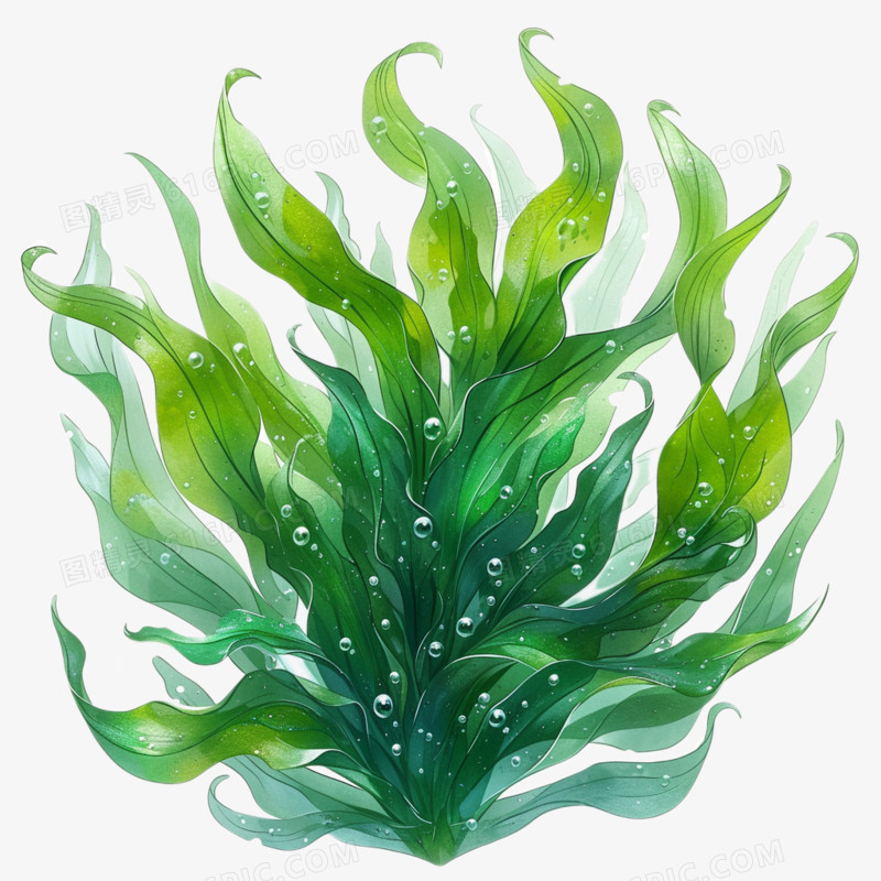 卡通风海洋日海洋海藻免抠元素