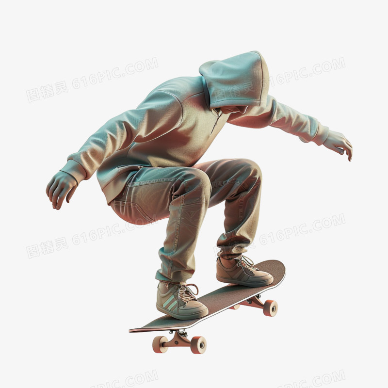 3D滑板运动免抠素材