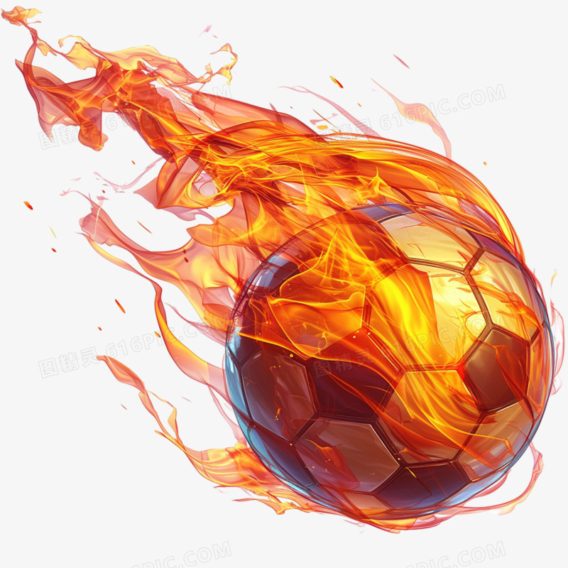 创意火焰足球运动免抠元素