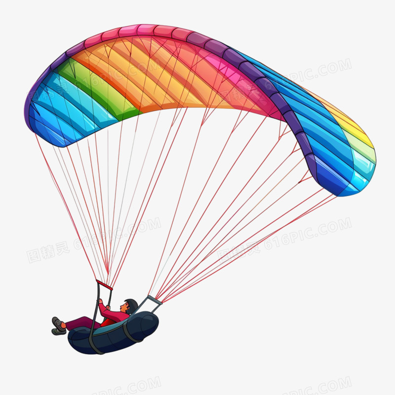 玩滑翔伞运动免抠元素