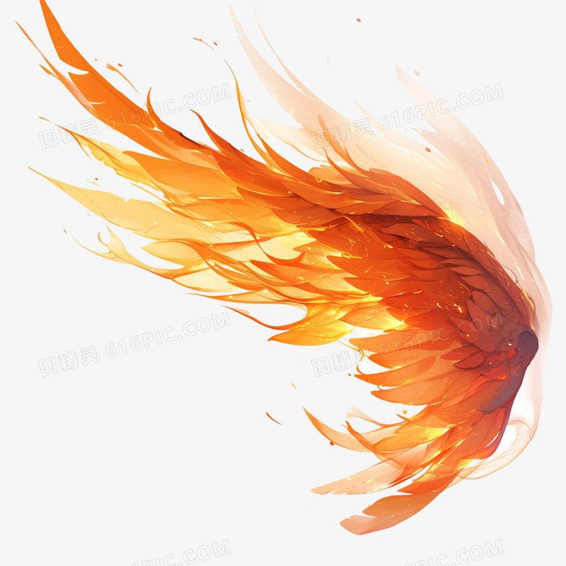 创意火焰燃烧翅膀免抠元素
