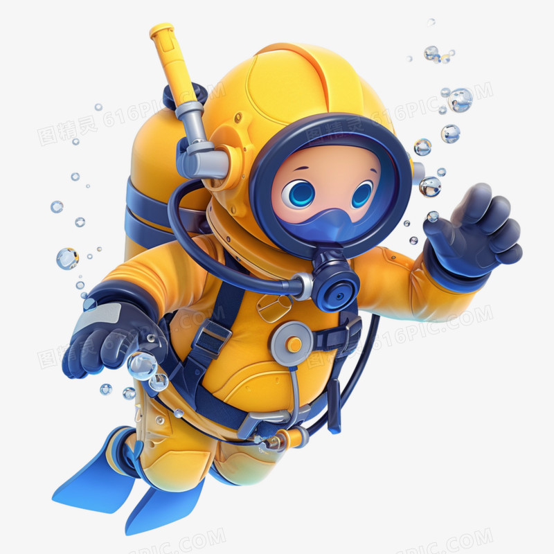 3D潜水员免抠元素