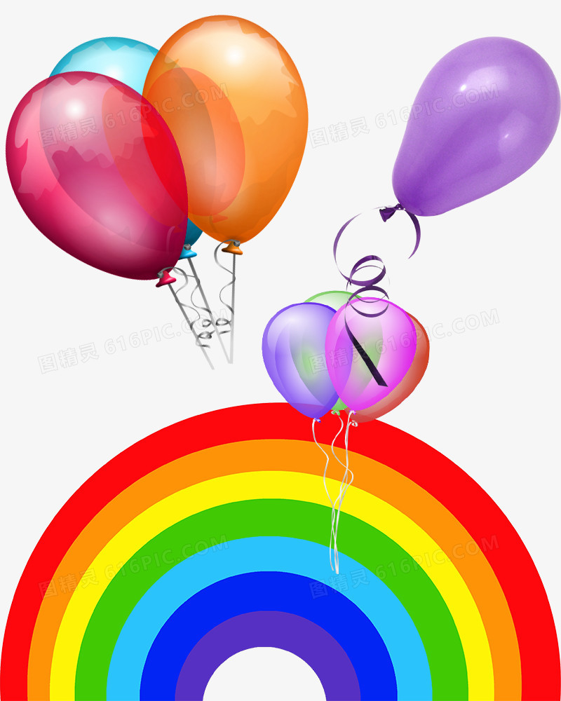 彩虹上的气球
