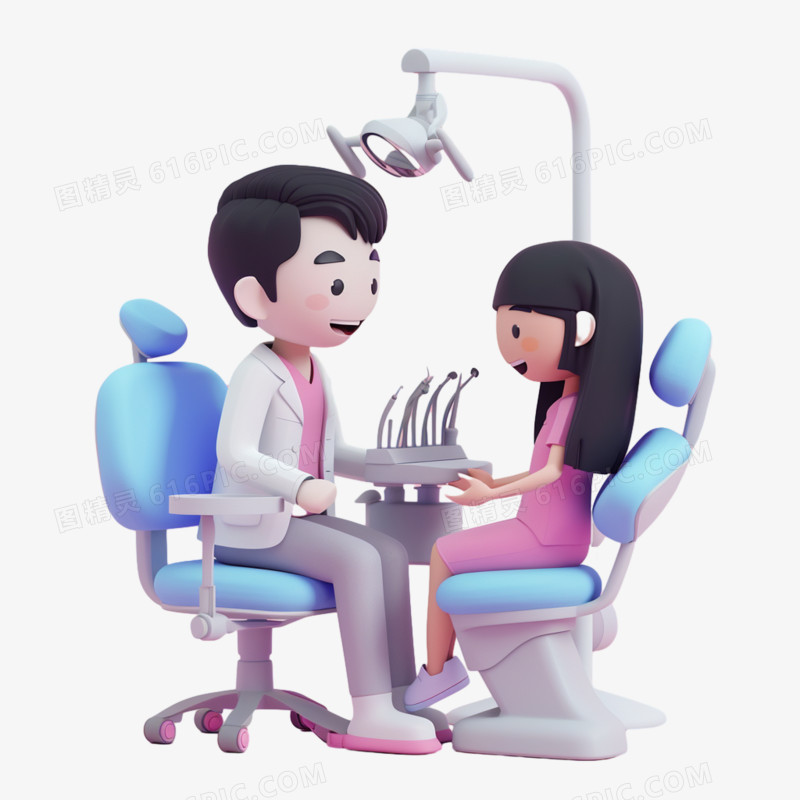3D看牙医免抠素材