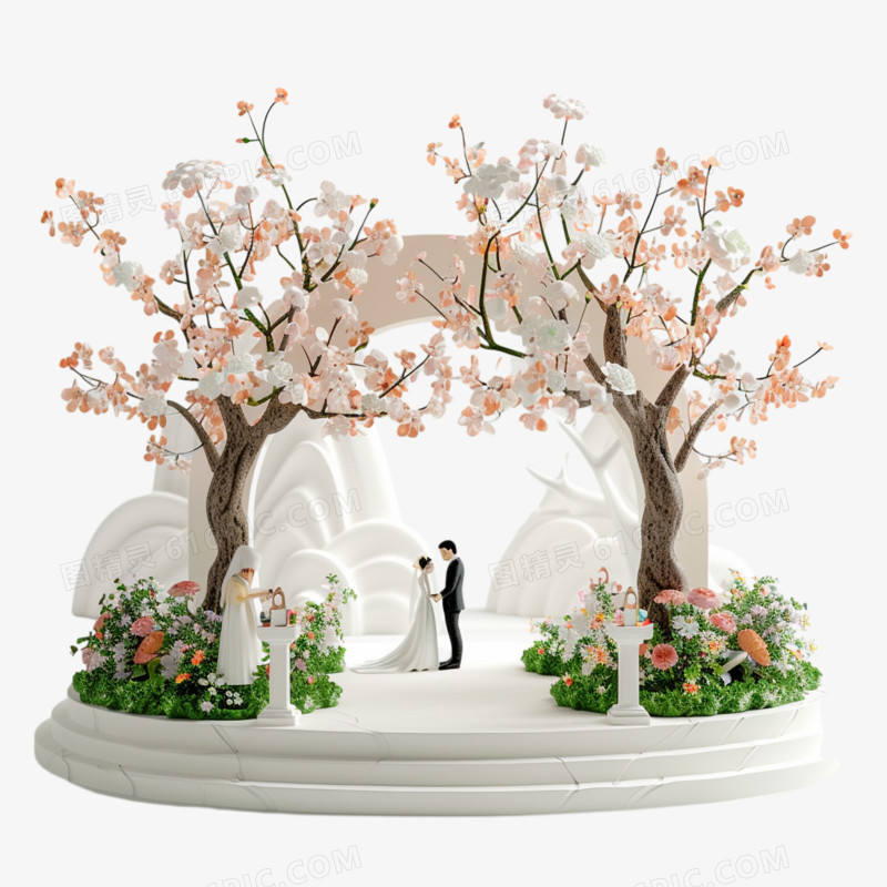 3D婚礼场景免抠素材